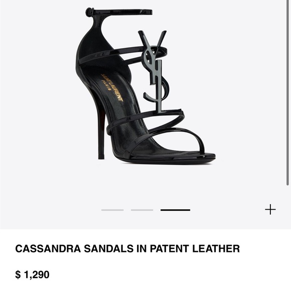 YSL CASSANDRA SANDALS IN PATENT LEATHER - Picture 3 of 6